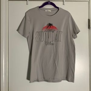Gray "Lazy Sunday" Graphic Tee
